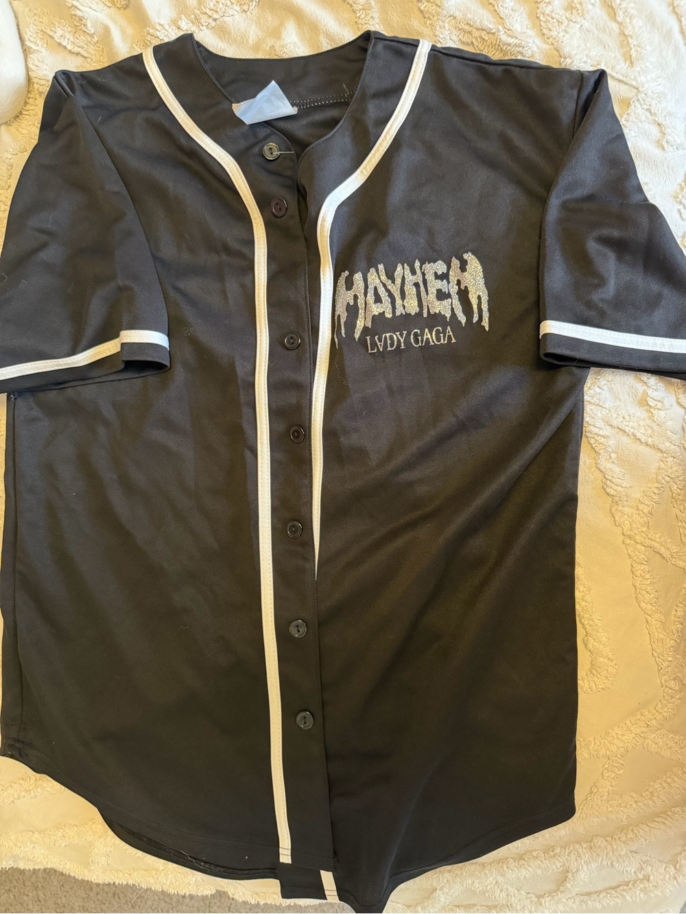 Lady Gaga Mayhem Ball Glitter Black Baseball Jersey